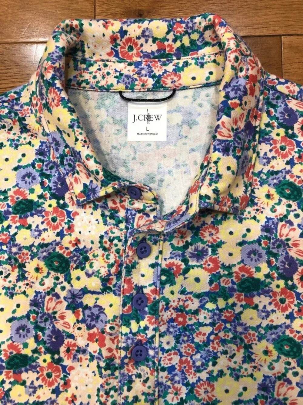 J Crew Men's Classic Fit Performance Polo Shirt with Coolmax UPF50+ Size L